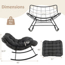 Oversized Egg Papasan Chair with Padded Cushion for Porch