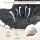 Oversized Egg Papasan Chair with Padded Cushion for Porch
