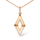 14K Yellow Gold 1/4 Cttw Diamond Double Triangle Geometric 18" Pendant Necklace (G-H Color, SI1-SI2 Clarity)