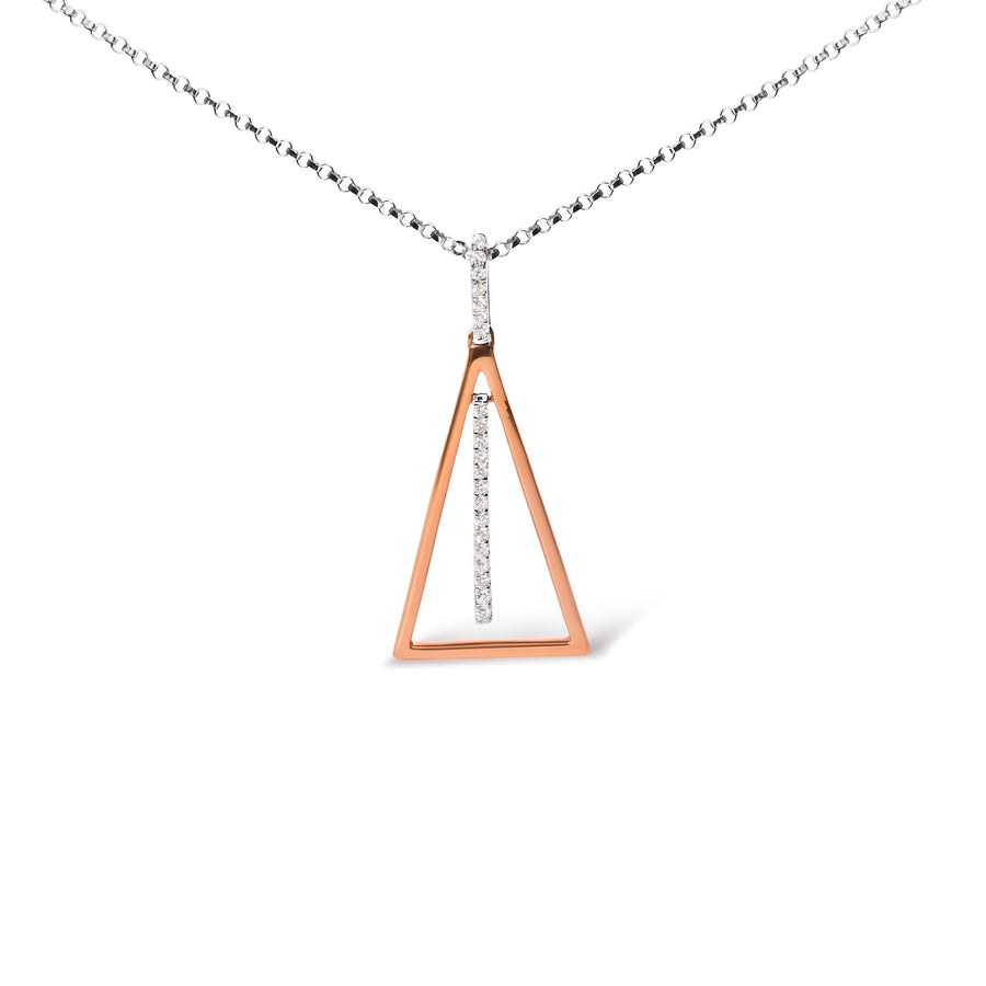 14K Rose and White Gold 1/8 Cttw Diamond Windchime 18