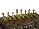 Chess Set - Small Staunton Metal Men on Leatherette Chest
