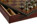 Chess Set - Small Staunton Metal Men on Leatherette Chest