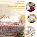 Personalized Baby Milestone Blanket with Name - Butterfly Garden Design with Month Numbers, Meadow Border, and Baby Name on Cream Oval Plaque - Newborn Photoshoot Prop