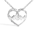 .925 Sterling Silver Diamond Accent MOM Heart Pendant Necklace (J-K Color, I2-I3 Clarity) - 18" Inches