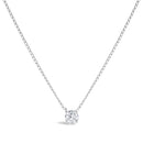 14K White Gold Floating 1/2 Cttw Lab Grown Diamond Solitaire Pendant Necklace - 18" Inches