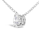14K White Gold Floating 1/2 Cttw Lab Grown Diamond Solitaire Pendant Necklace - 18" Inches