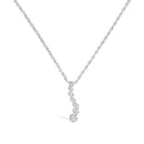 .925 Sterling Silver 1/4 Cttw Lab Grown Diamond Journey Pendant Necklace - 18" Inches