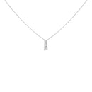 14K White Gold 1/2 Cttw Lab Grown Diamond Three Stone Pendant Necklace
