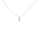 14K White Gold 1/2 Cttw Lab Grown Diamond Three Stone Pendant Necklace