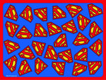 Placemat - Superman Logo Scattered Blue/Red