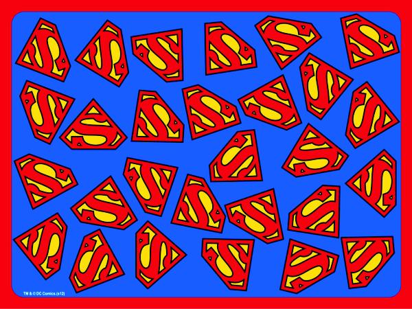 Placemat - Superman Logo Scattered Blue/Red