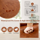 PU Leather Accent Chair with Rubber Wood Armrests