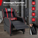 PU Leather Massage Gaming Recliner Chair with Side Pockets