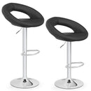 Height Adjustable Bar Stools Set of 2 with Hollow Back and Footrest