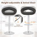 Height Adjustable Bar Stools Set of 2 with Hollow Back and Footrest