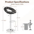 Height Adjustable Bar Stools Set of 2 with Hollow Back and Footrest