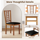 PU Leather Upholstered Wood Dining Chairs Set of 4