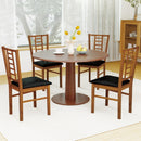 PU Leather Upholstered Wood Dining Chairs Set of 4