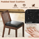 PU Leather Upholstered Dining Chair with Padded Seat Set of 2-Espresso