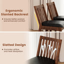 PU Leather Upholstered Dining Chair with Padded Seat Set of 2-Espresso