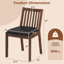 PU Leather Upholstered Dining Chair with Padded Seat Set of 2-Espresso
