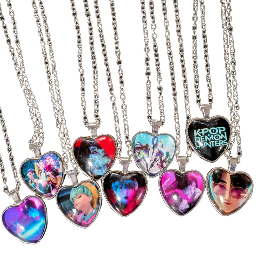 K-POP DEMON HUNTERS Heart Pendant Necklace – Character Art Collection
