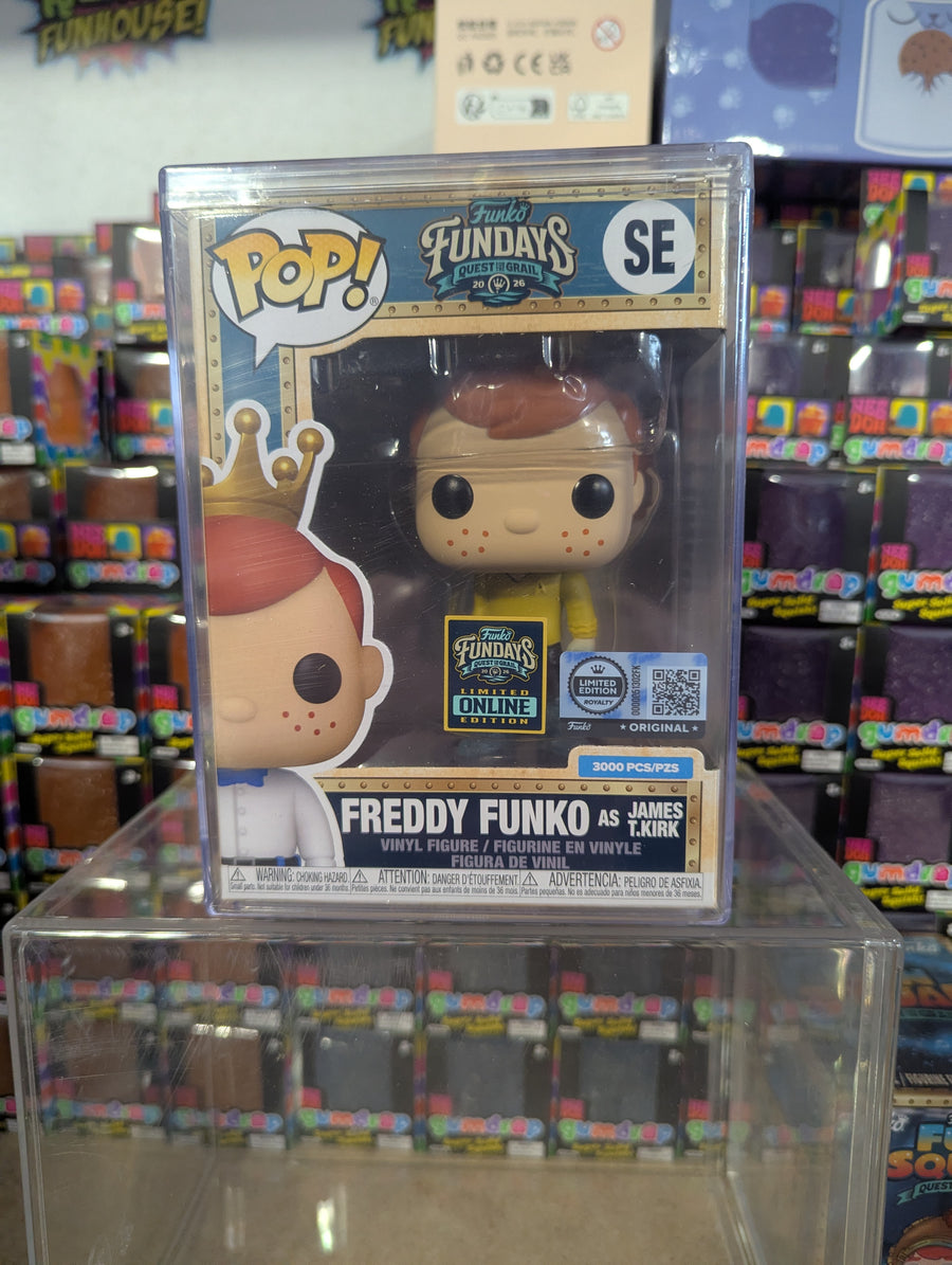 Fundays: Quest for the Grail Online Edition - Freddy Funko as James T Kirk with Protector & Guaranteed Mint LE3000