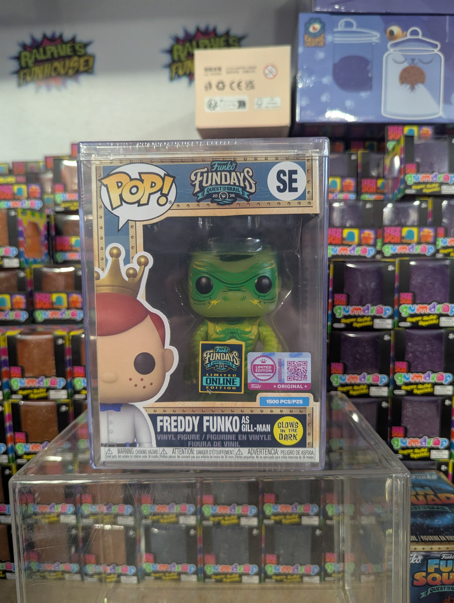 Fundays: Quest for the Grail Online Edition - Freddy Funko as Gil-man (Glow) with Protector & Guaranteed Mint LE1500