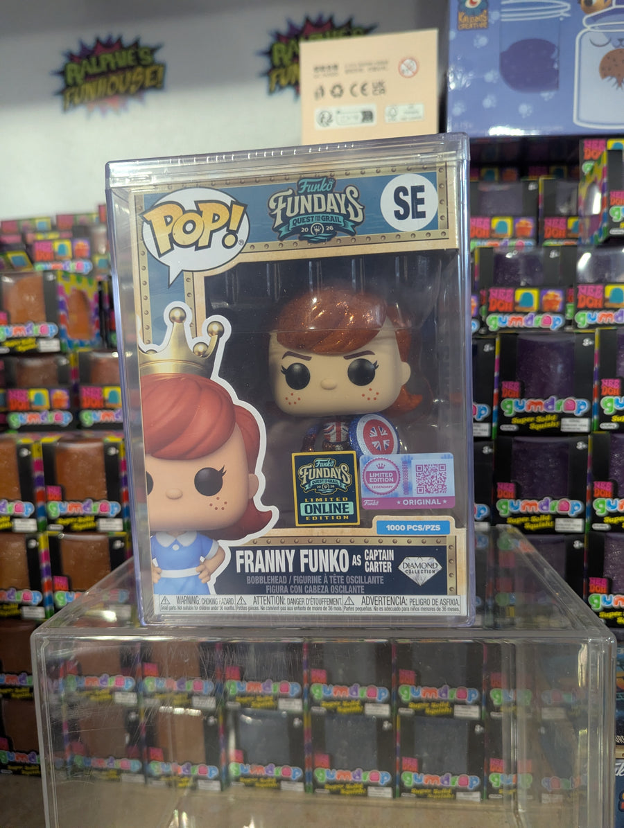 Fundays: Quest for the Grail Online Edition - Franny Funko as Captain Carter (Diamond Collection) with Protector & Guaranteed Mint LE1000