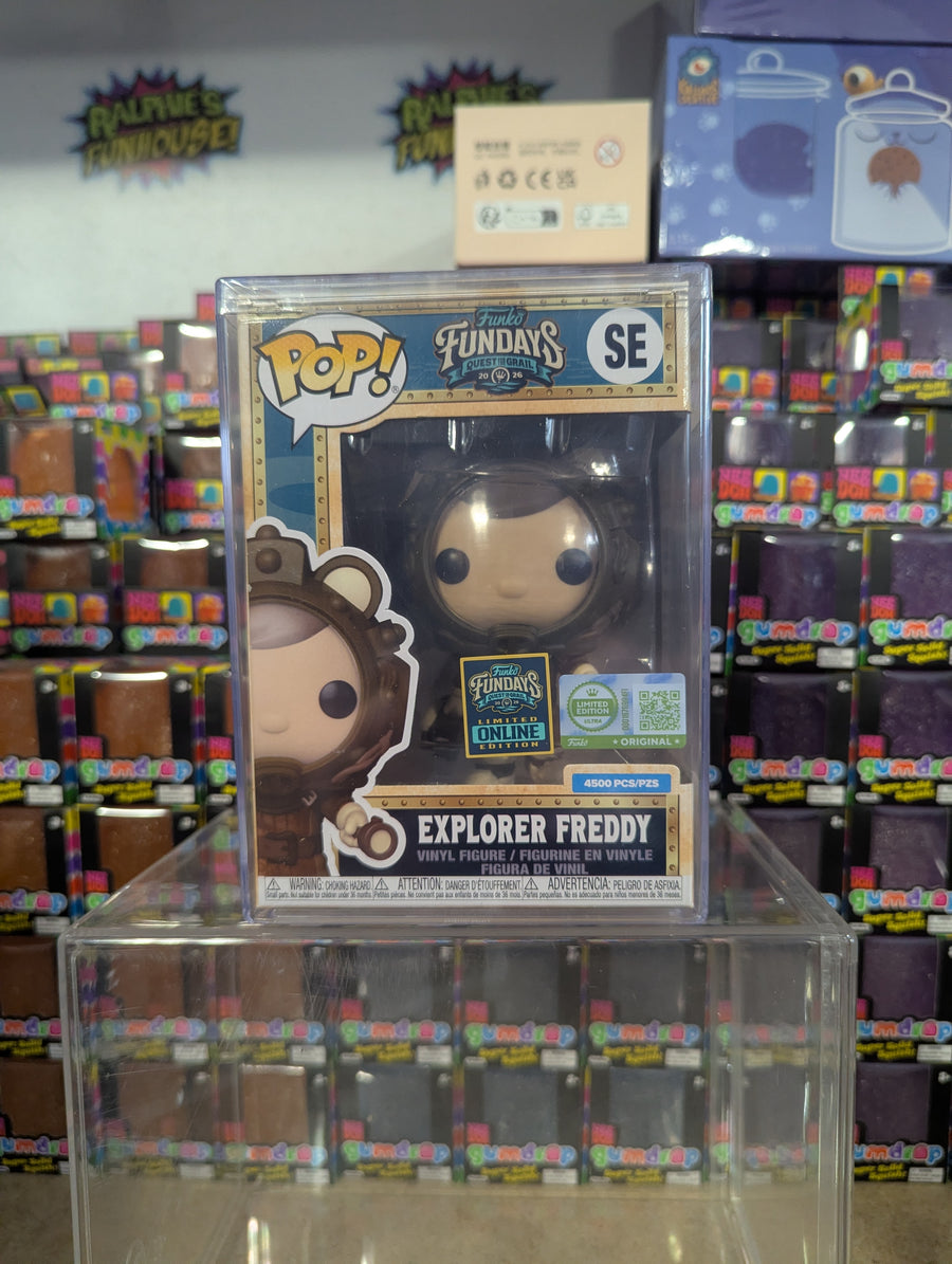 Fundays: Quest for the Grail Online Edition - Freddy Funko as Explorer with Protector & Guaranteed Mint LE4500