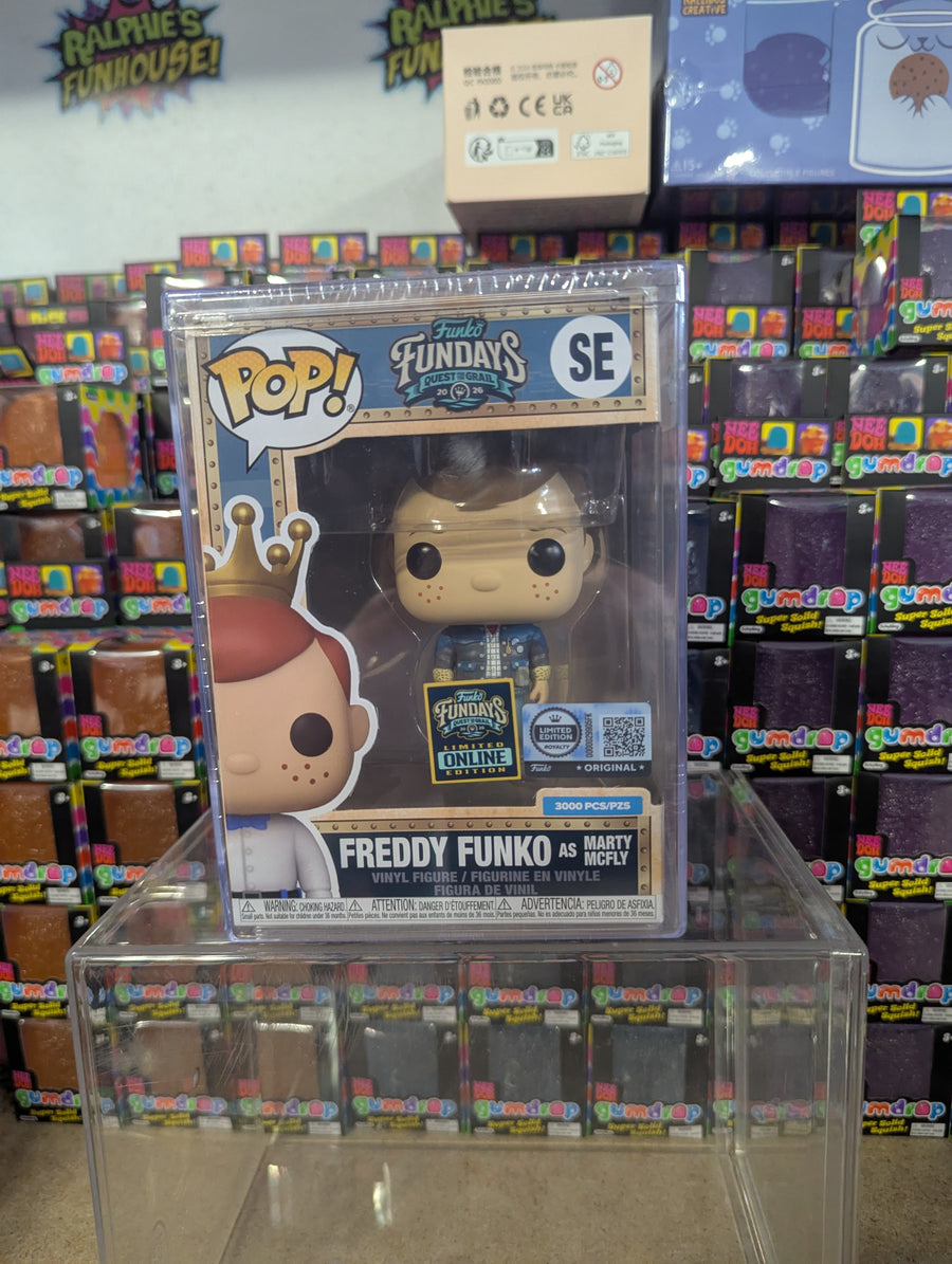 Fundays: Quest for the Grail Online Edition - Freddy Funko as Marty McFly with Protector & Guaranteed Mint LE3000