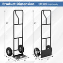 P-Handle Hand Truck with Foldable Load Plate for Warehouse Garage