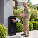 Package Delivery Box for Outside with Anti-Theft Baffle Sloped Roof
