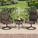 Padded Patio Swivel Chairs Set of 2 Ergonomic Outdoor Dining Chairs with Breathable Fabric