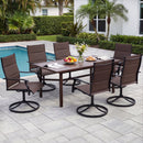 Padded Patio Swivel Chairs Set of 2 Ergonomic Outdoor Dining Chairs with Breathable Fabric
