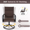 Padded Patio Swivel Chairs Set of 2 Ergonomic Outdoor Dining Chairs with Breathable Fabric