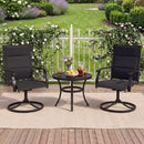 Padded Patio Swivel Chairs Set of 2 Ergonomic Outdoor Dining Chairs with Breathable Fabric