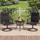 Padded Patio Swivel Chairs Set of 2 Ergonomic Outdoor Dining Chairs with Breathable Fabric