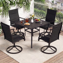 Padded Patio Swivel Chairs Set of 2 Ergonomic Outdoor Dining Chairs with Breathable Fabric