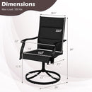 Padded Patio Swivel Chairs Set of 2 Ergonomic Outdoor Dining Chairs with Breathable Fabric
