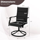 Padded Patio Swivel Chairs Set of 2 Ergonomic Outdoor Dining Chairs with Breathable Fabric
