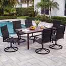 Padded Patio Swivel Chairs Set of 2 Ergonomic Outdoor Dining Chairs with Breathable Fabric