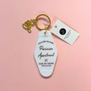 Parisian Apartment Motel Keychain in White