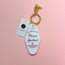 Parisian Apartment Motel Keychain in White