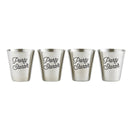 Party Starter Stainless Steel Shot Cups | Set of 4 Shot Glasses in Gift Bag