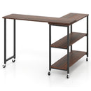 Patented Large 360-Degree Free Rotating Sofa Side Table with Wheels and Storage Shelf