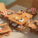 Patio Acacia Wood Coffee Table 2-Tier Rectangular Center Table