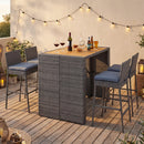 5-Piece Dining Table Set for 4 Rectangular Kitchen Table with 4 Upholstered Chairs