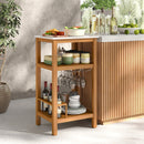 Patio Acacia Wood Storage Cabinet Patio Buffet Cabinet Bar Table
