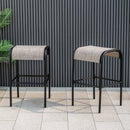 Set of 2/4 Patio Metal Bar Stools with Curved Fabric Seat
